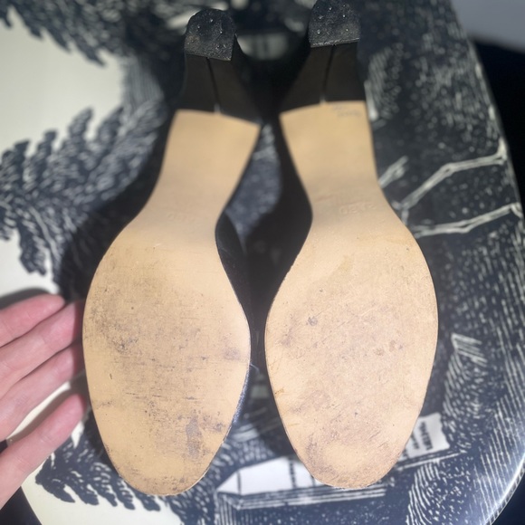 π€ Daniel Green π€ Chic Black Satin Luxury Peep Toe Heel Mule Slide Boudoir 8 AA - Picture 8 of 8